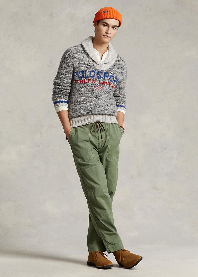 ポロ ラルフ ローレン パンツ メンズ 緑 リラックス フィット Polo Sport キャンバス GDLHQ1943